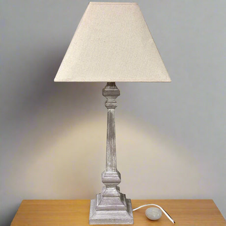 Shades 4 Seasons Wooden Base Table Lamp with Shade WHITE WOOD Shades 4 Seasons