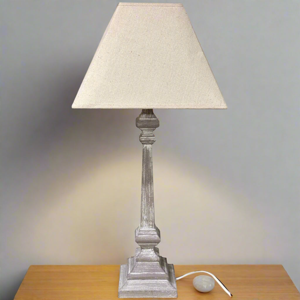 Shades 4 Seasons Wooden Base Table Lamp with Shade WHITE WOOD Shades 4 Seasons