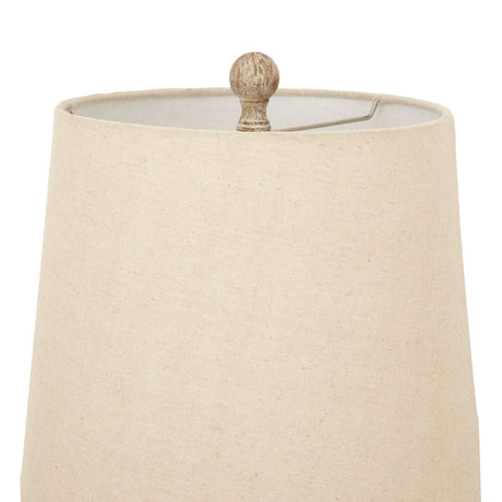 Shades 4 Seasons stylish Table Lamp with a natural fabric shade and wooden finial for warm lighting