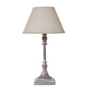 Antia Stem Table Lamp With Linen Shade WHITE WOOD Shades 4 Seasons