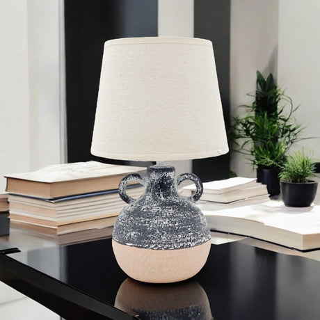 Stylish MSL Table Lamp with a unique ceramic base and a fabric shade for modern home decor