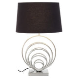 Stylish Orsina Table Lamp with a modern spiral base and black fabric shade for contemporary decor