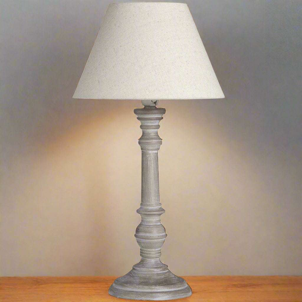 Shades 4 Seasons Classic Wooden Table Lamp with Linen Shade BEIGE WOOD Shades 4 Seasons