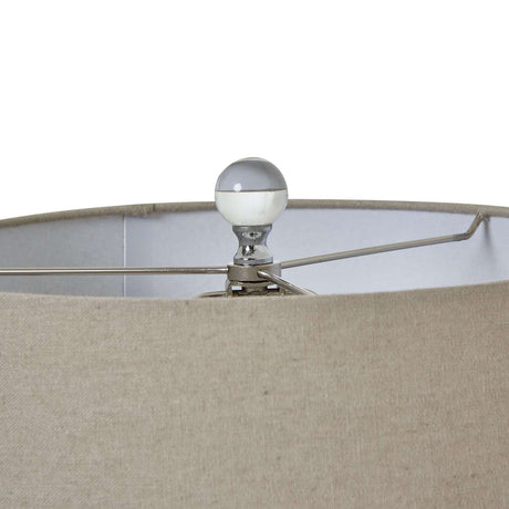 Grey Glass Table Lamp With Linen Shade Shades 4 Seasons