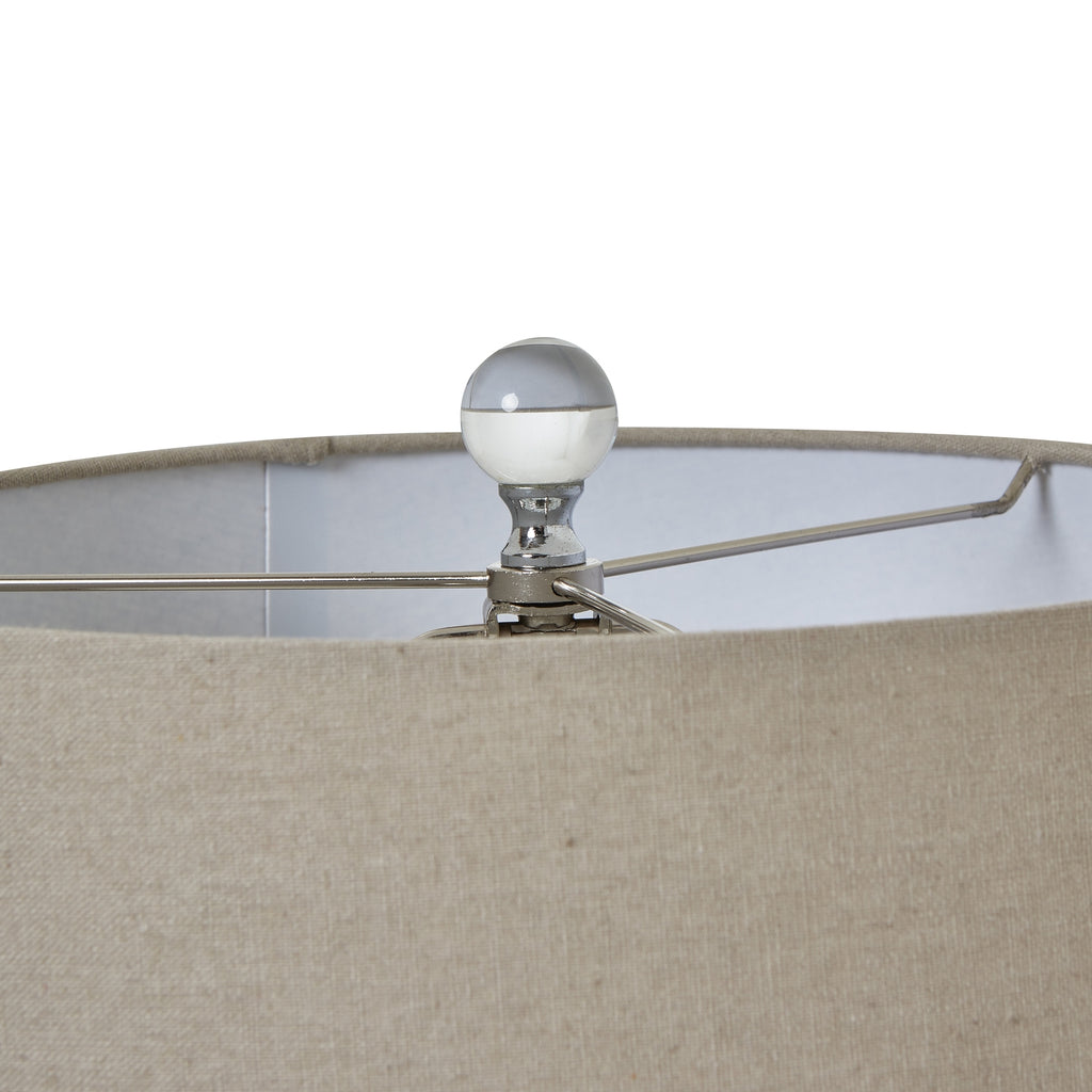 Grey Glass Table Lamp With Linen Shade Shades 4 Seasons
