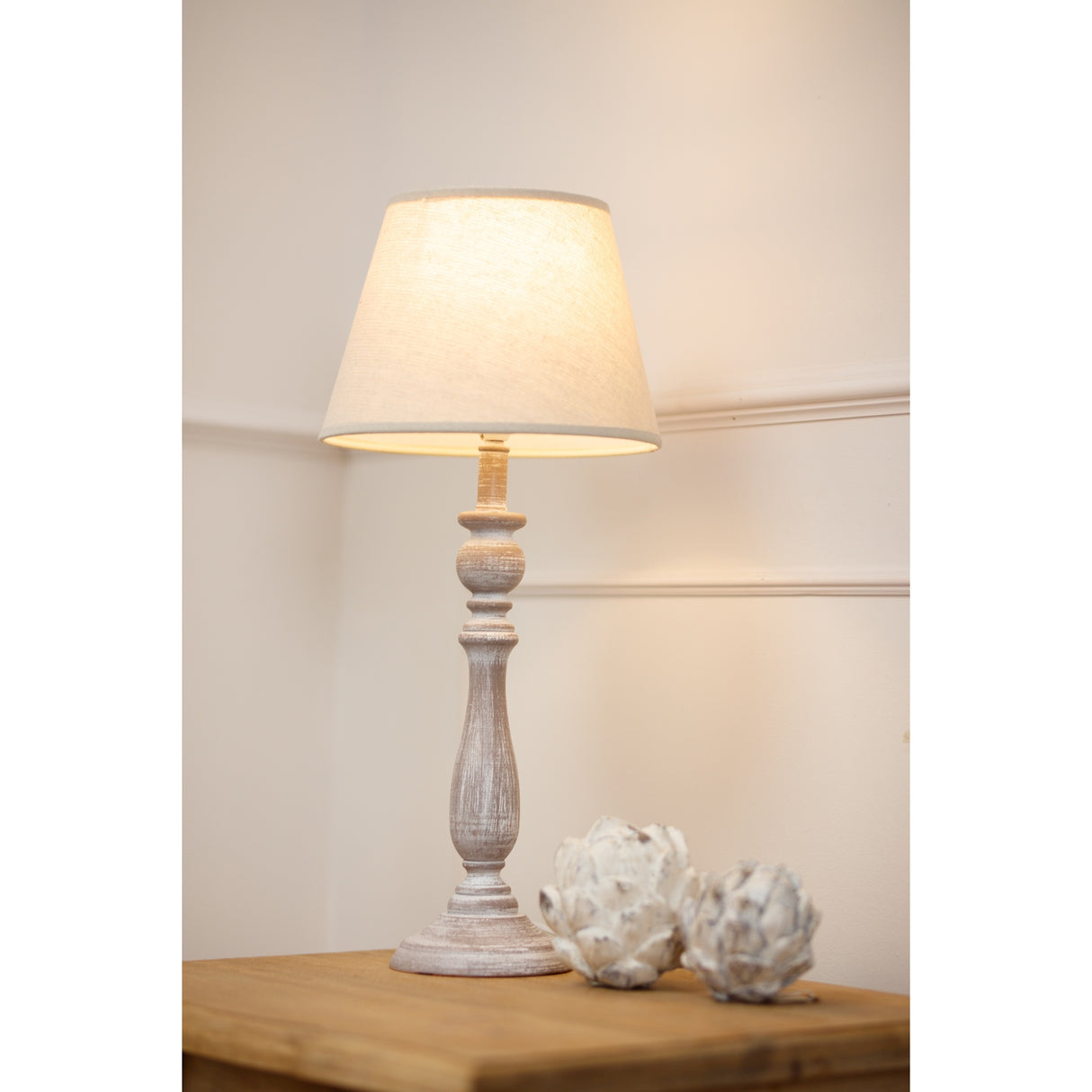 Dunum Column Table Lamp With Linen Shade Shades 4 Seasons