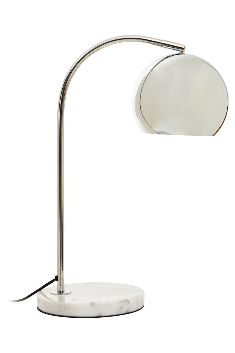 Orsina Table Lamp with a sleek chrome finish and marble base for modern interiors