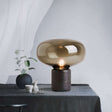 Nisu Home Table Lamp with a unique glass shade and marble base for modern decor