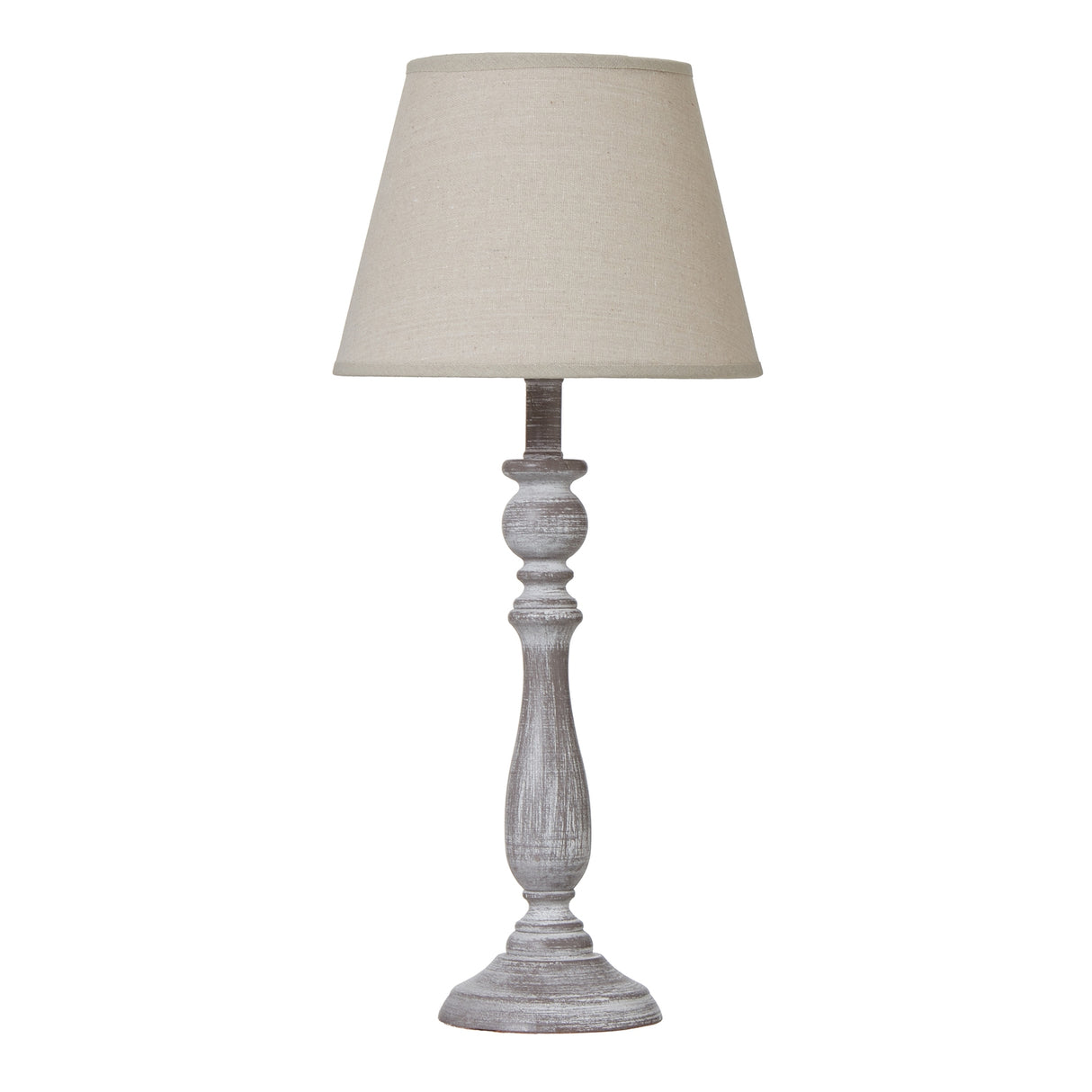 Dunum Column Table Lamp With Linen Shade WHITE WOOD Shades 4 Seasons