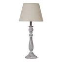 Dunum Column Table Lamp With Linen Shade WHITE WOOD Shades 4 Seasons