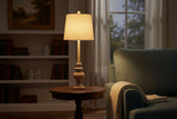 Elegant table lamp on a side table, perfect for creating a warm ambiance in any living space