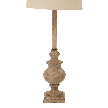Shades 4 Seasons elegant table lamp with a rustic wooden base and beige lampshade for stylish lighting