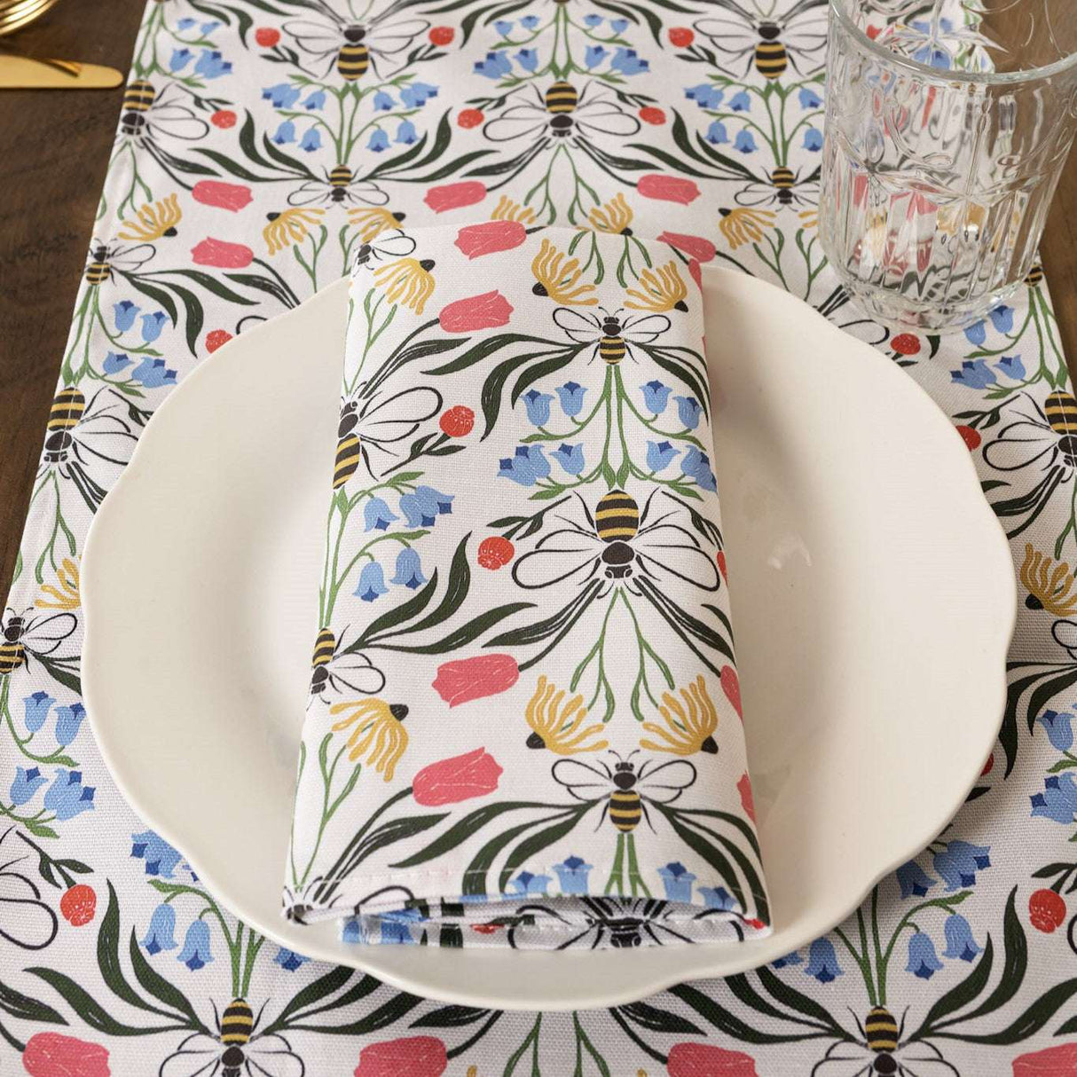 Stylish floral Table Runner from Avalon Home UK with vibrant colours for elegant dining decor