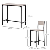 Klassyx Table Stool Set featuring a sleek wooden top and sturdy black metal frame for modern interiors