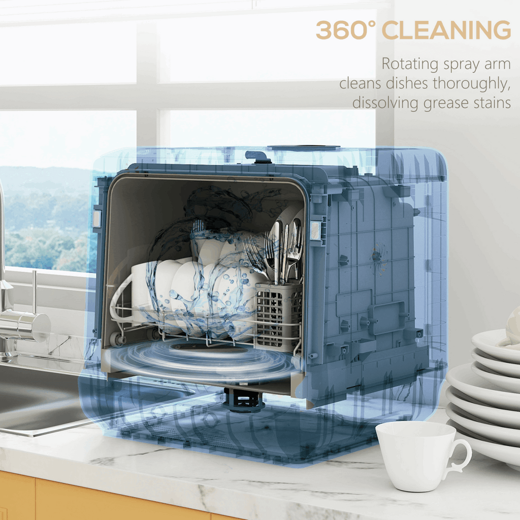 Compact Table-Top Dishwasher in Black N/A