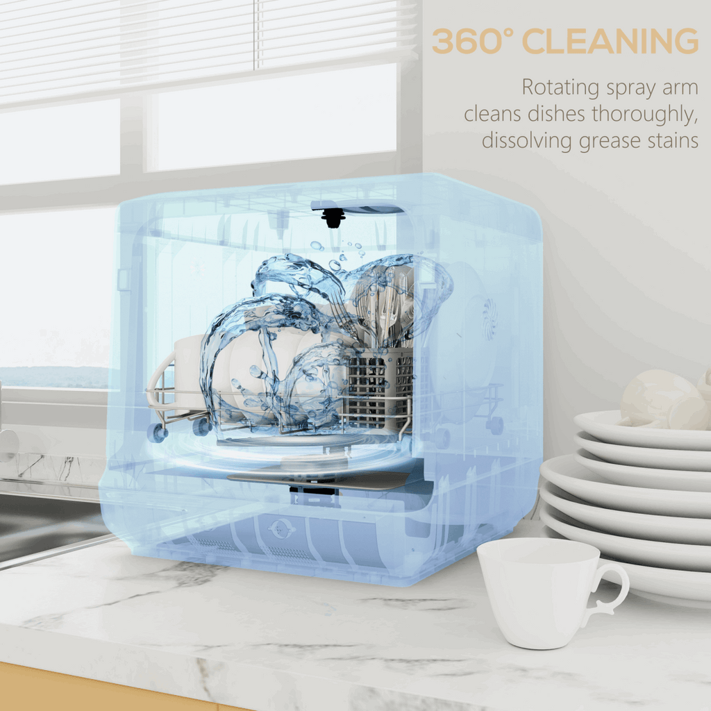Compact Table-Top Dishwasher in White N/A