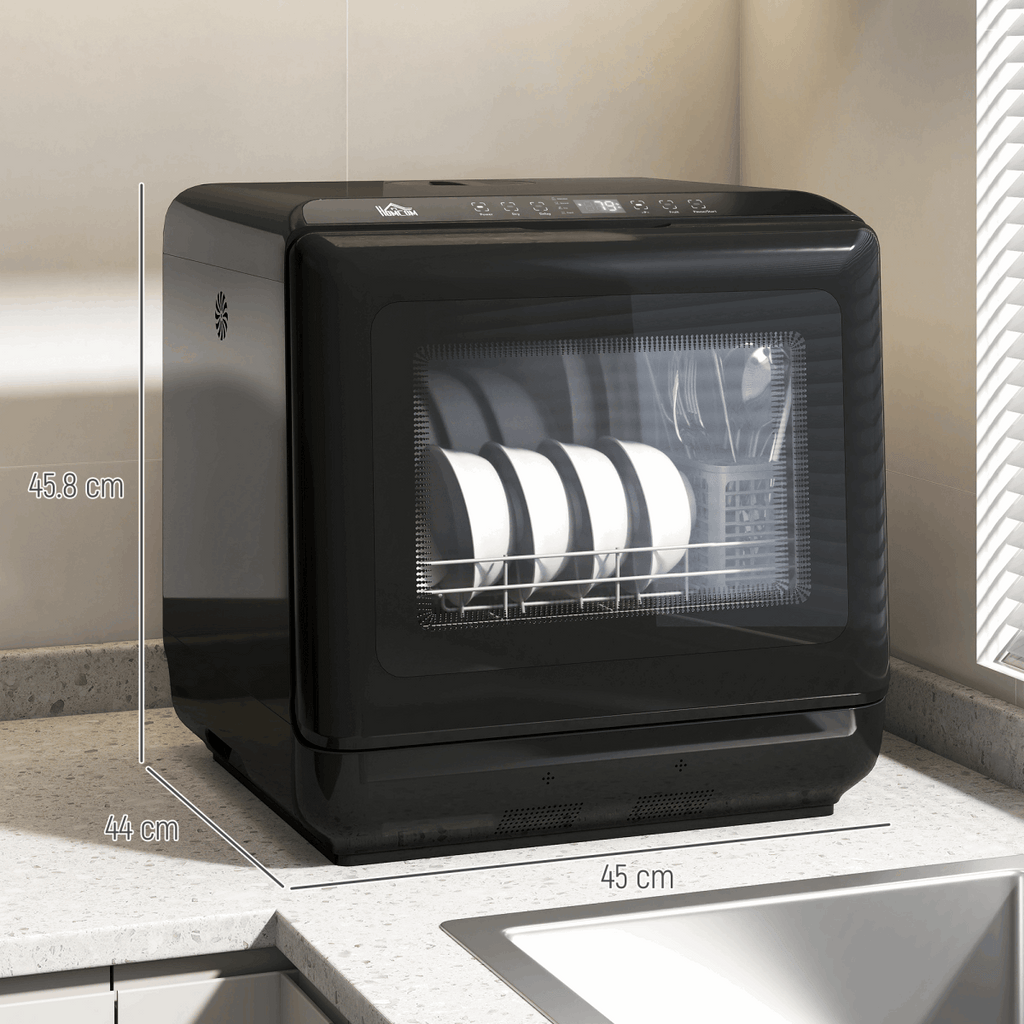 Compact Table-Top Dishwasher in Black N/A
