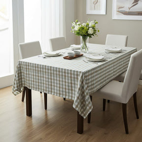 Orsina Tablecloth in a classic checked pattern, ideal for dining tables, enhancing kitchen decor.