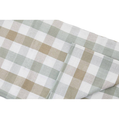Orsina Tablecloth in a stylish checked pattern with soft neutral colours for kitchen dining
