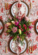 Casa by Josephine Jenno Tablecloth featuring a floral design with elegant table setting and bouquet