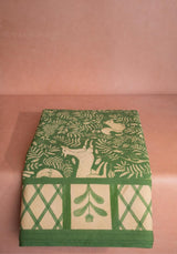 Casa by Josephine Jenno Green Tablecloth with Leaf and Animal Patterns for Elegant Dining