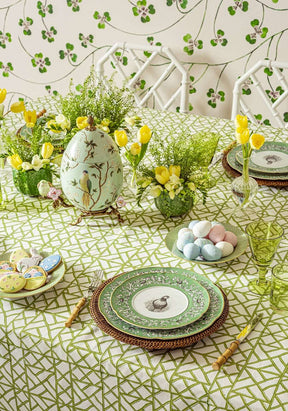 Casa by Josephine Jenno Green Tablecloth with Geometric Pattern for Elegant Dining Settings