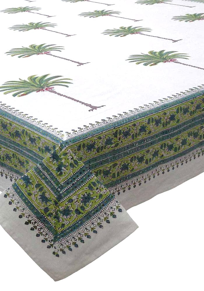 Casa by Josephine Jenno Tablecloth with Palm Tree Design and Colourful Border for Stylish Dining