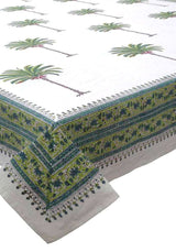 Casa by Josephine Jenno Tablecloth with Palm Tree Design and Colourful Border for Stylish Dining