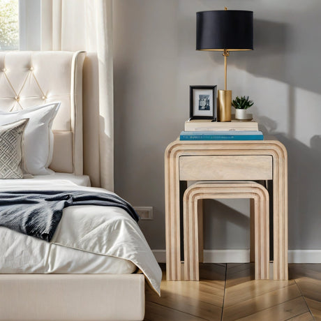 Verty Furniture End Tables with Drawer, sleek design perfect for modern bedrooms