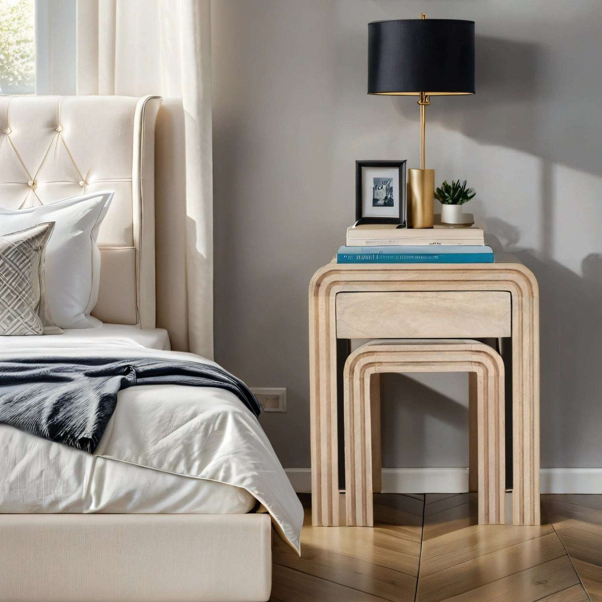 Verty Furniture End Tables with Drawer, sleek design perfect for modern bedrooms
