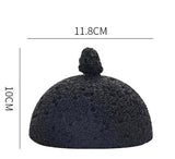 Nisu Home Black Lava Stone Tableware Dome Cover with a Unique Design and Dimensions of 11.8cm by 10cm