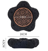 Nisu Home Black Floral Tableware Coaster with Honeycomb Design for Stylish Dining