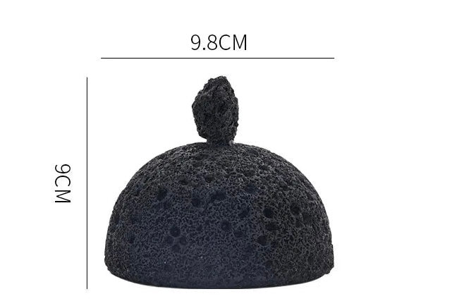 Nisu Home Black Tableware Dome Cover with Textured Finish and Unique Shape