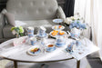 Elegant Cake Plate Set from London Boutique Lifestyle with floral design and matching teacups for afternoon tea