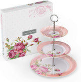 Elegant London Boutique Lifestyle Coffee Set with three-tier floral design and presentation box