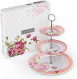 Elegant London Boutique Lifestyle Coffee Set with three-tier floral design and presentation box