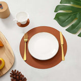 SophistiMat Brown Leather Placemat and Coaster Set KitchBoom