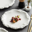 Nisu Home White Textured Plates Ideal for Elegant Dining with Gourmet Presentation