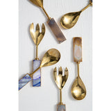Orsina Elegant Serving Set with Gold Finish and Agate Handles for Entertaining and Dining