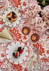 Casa by Josephine Jenno Side Plates on a vibrant floral tablecloth with desserts and fresh berries