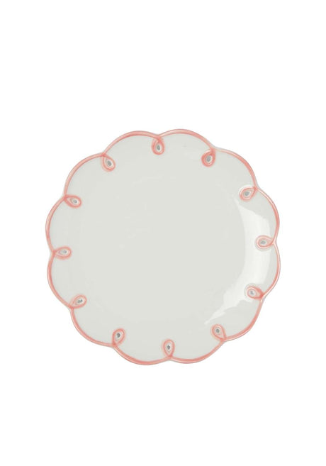 Casa by Josephine Jenno Side Plates with a delicate scalloped pink edge design