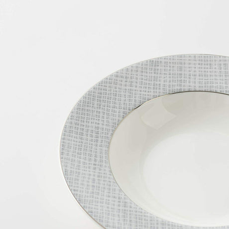 Elegant grey patterned soup bowl from London Boutique Lifestyle for stylish dining