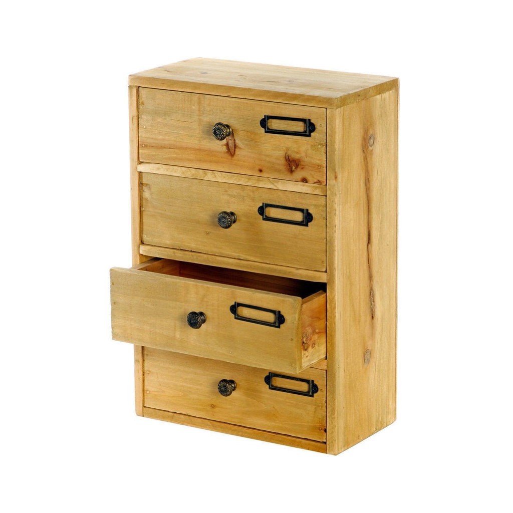 Tall 4 Drawers Wooden Storage 23 x 13 x 34 cm Geko Products