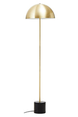 Orsina Floor Lamp with a sleek gold dome shade and a contemporary black base for elegant lighting