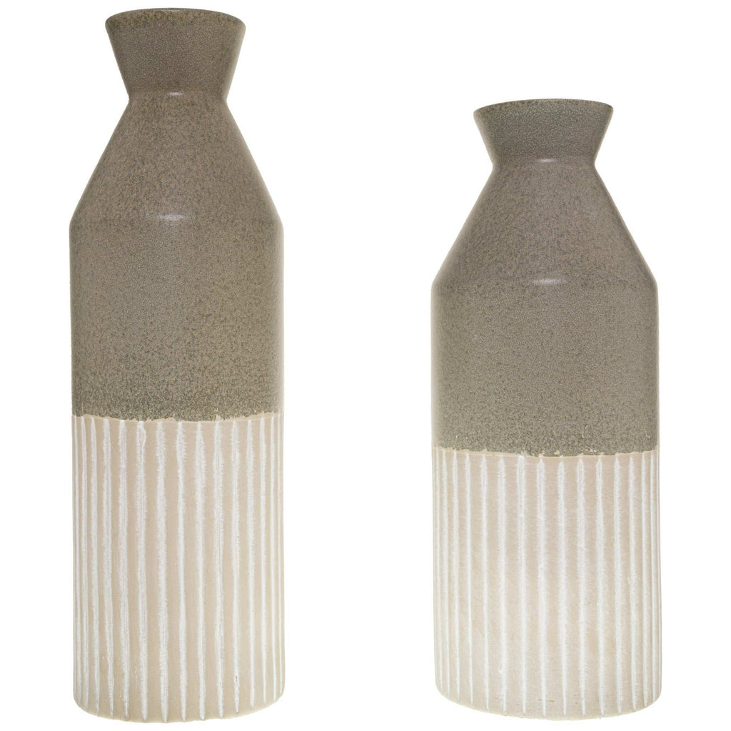 Mason Collection Grey Ceramic Ellipse Tall Vase Shades 4 Seasons