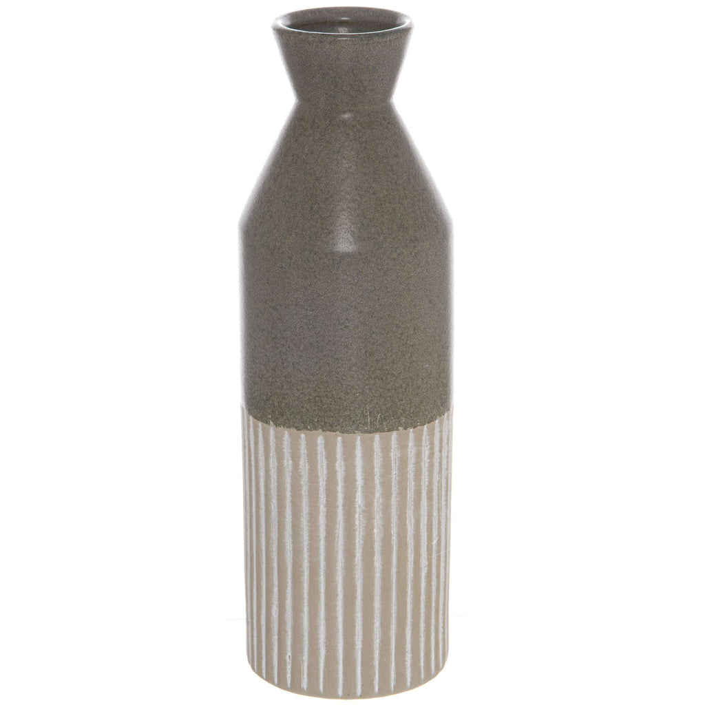 Mason Collection Grey Ceramic Ellipse Tall Vase GREY CERAMIC Shades 4 Seasons