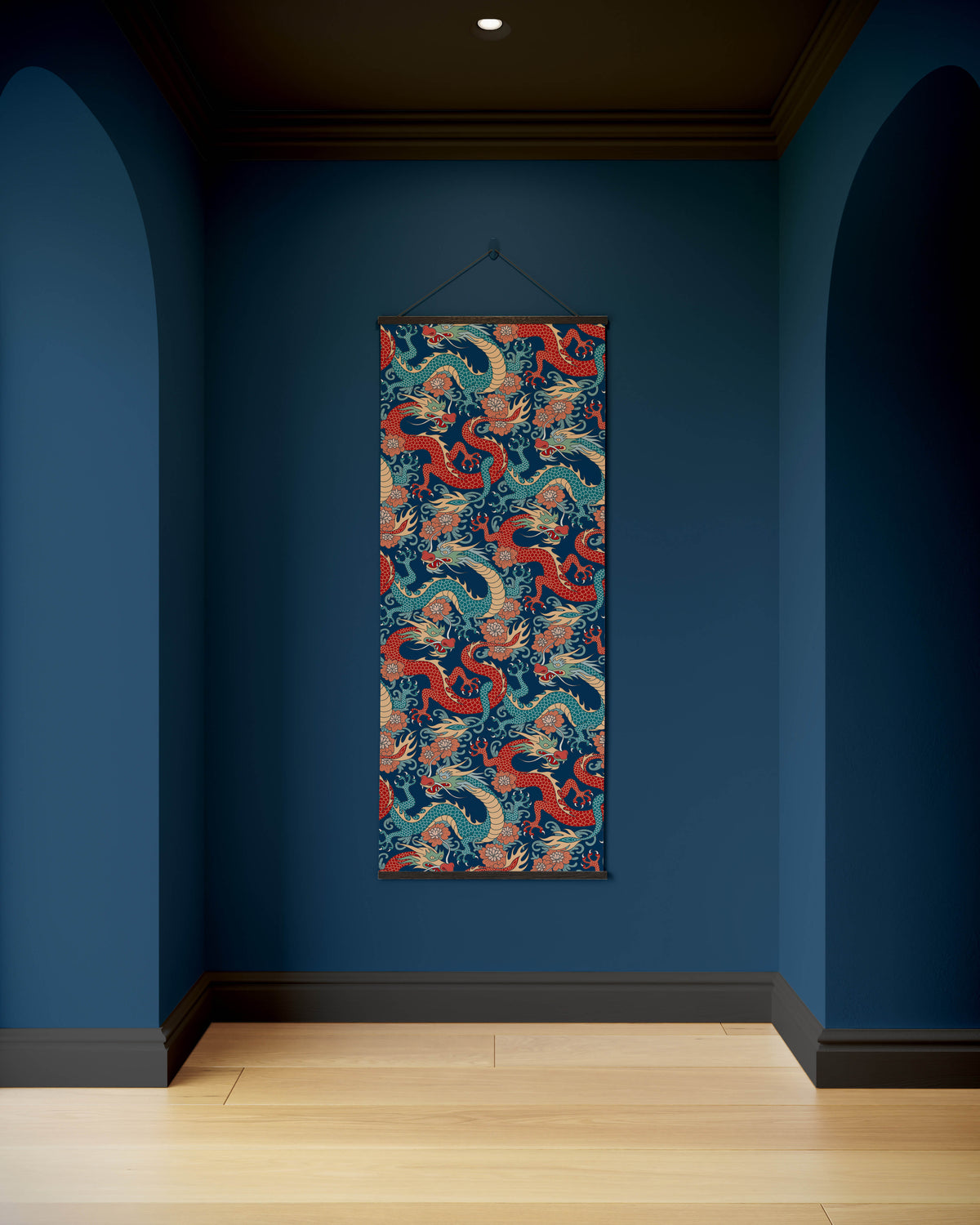 Printworks Tapestry featuring vibrant dragon patterns, perfect for stylish wall decor