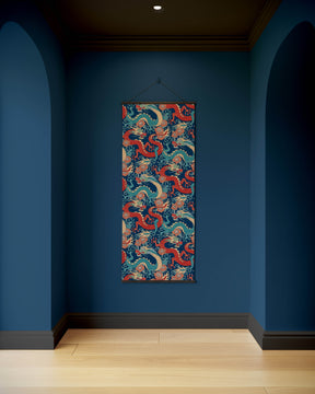 Printworks Tapestry featuring vibrant dragon patterns, perfect for stylish wall decor