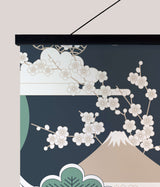 Printworks Tapestry featuring cherry blossoms and Mount Fuji design for home decor