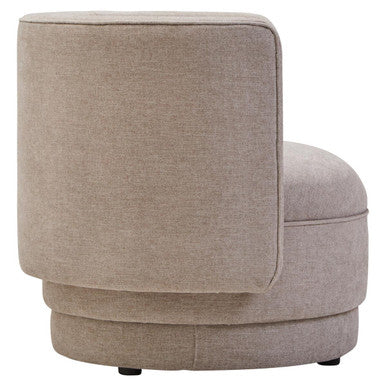 Drake Chenille Effect Curve Taupe Chair Orsina